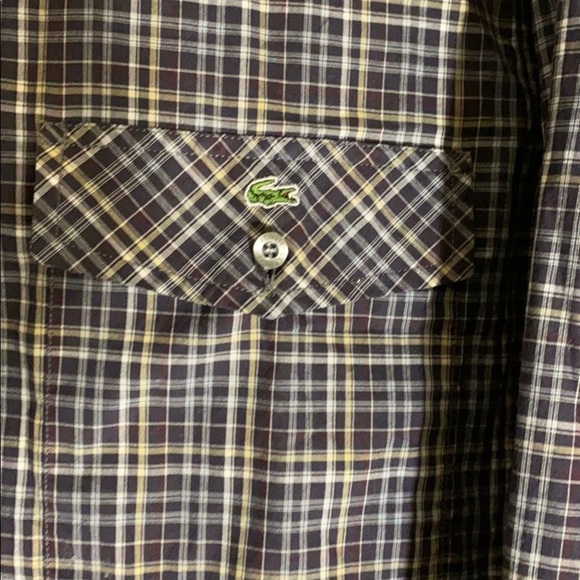 Lacoste Navy Plaid button down shirt - Picture 2 of 5
